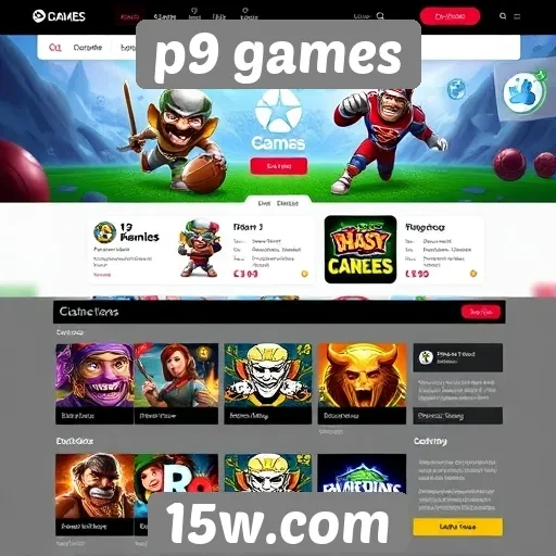 Análise da interface do usuário do site p9 games